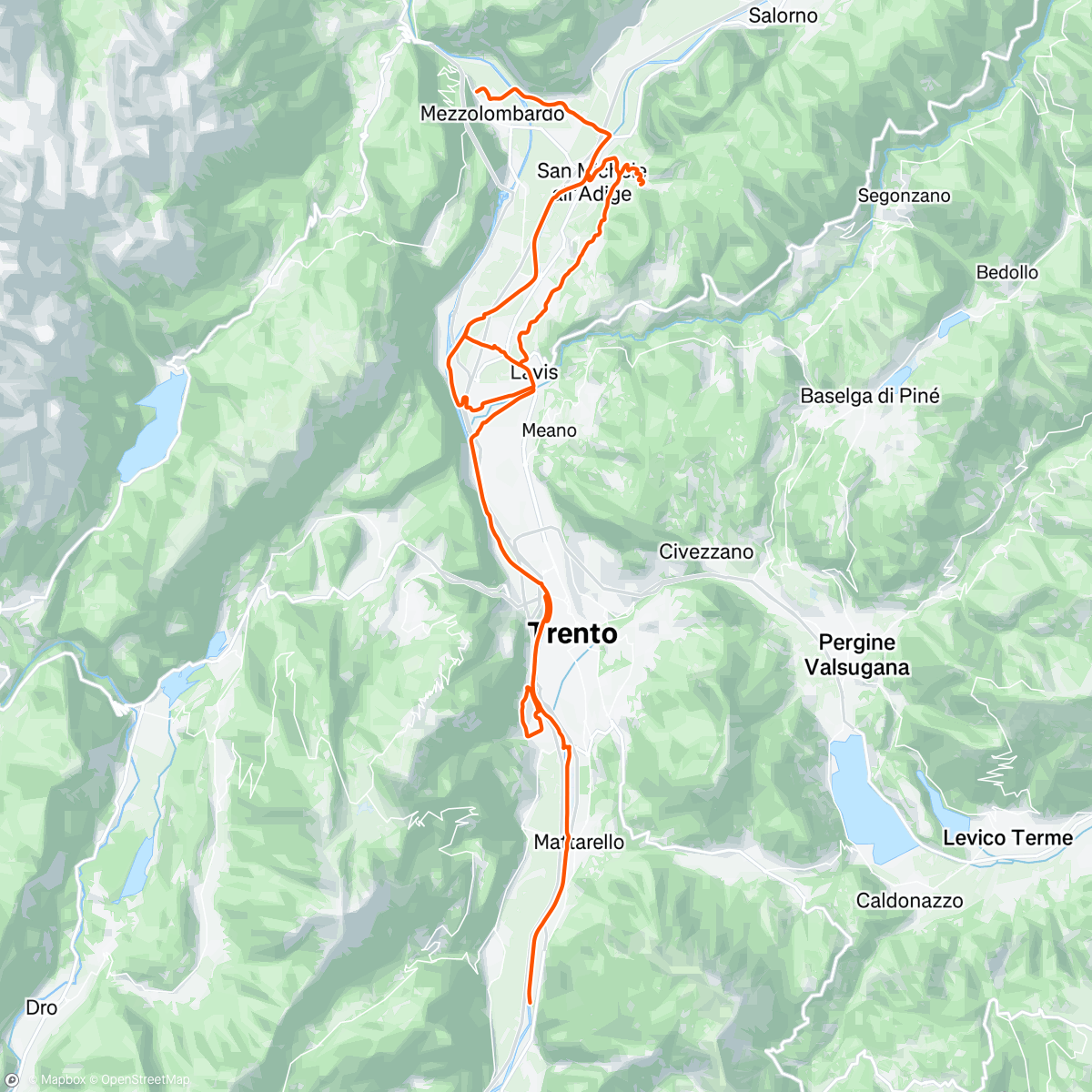 Map of the activity, Ciclismo