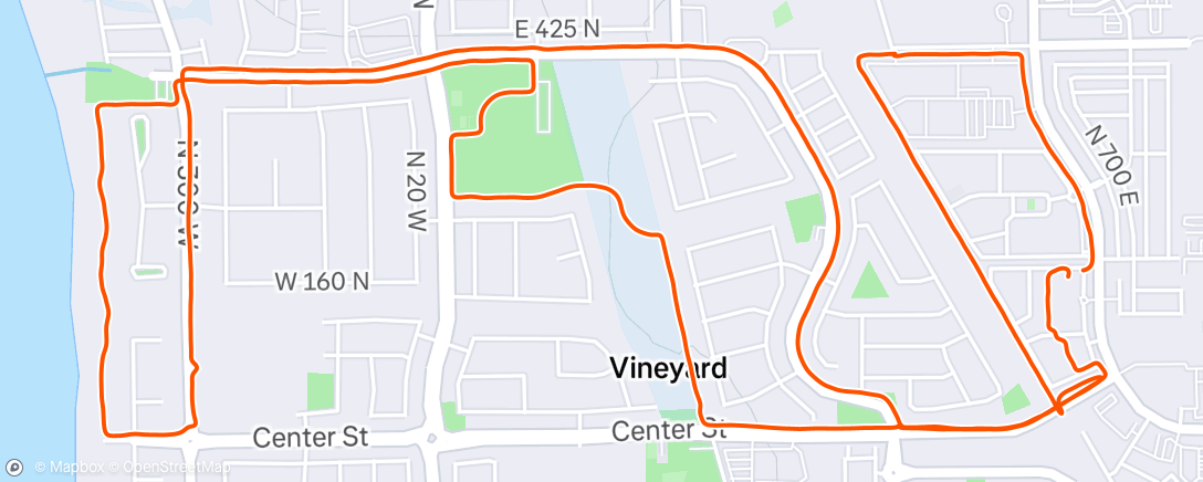 Map of the activity, Afternoon Run