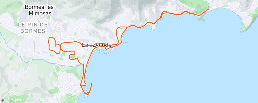 Map of the activity, Course à pied le matin