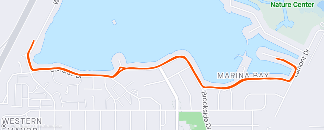 Mapa da atividade, 30min - A little easier than Monday, only walked once.