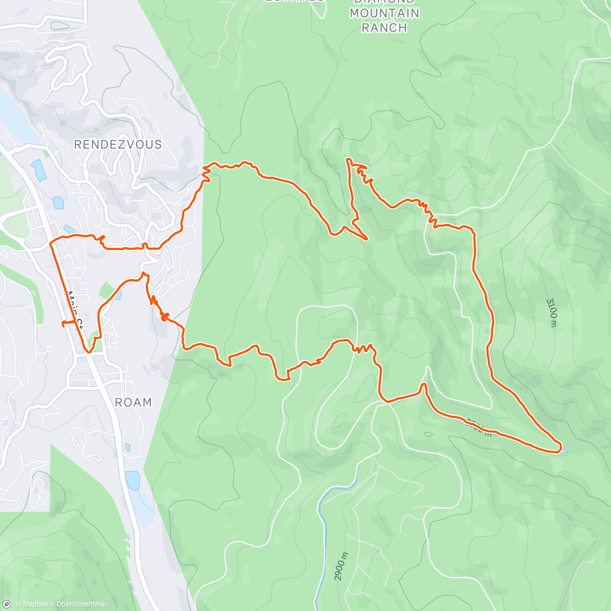 Map of the activity, Broken Thumb Trail Loop