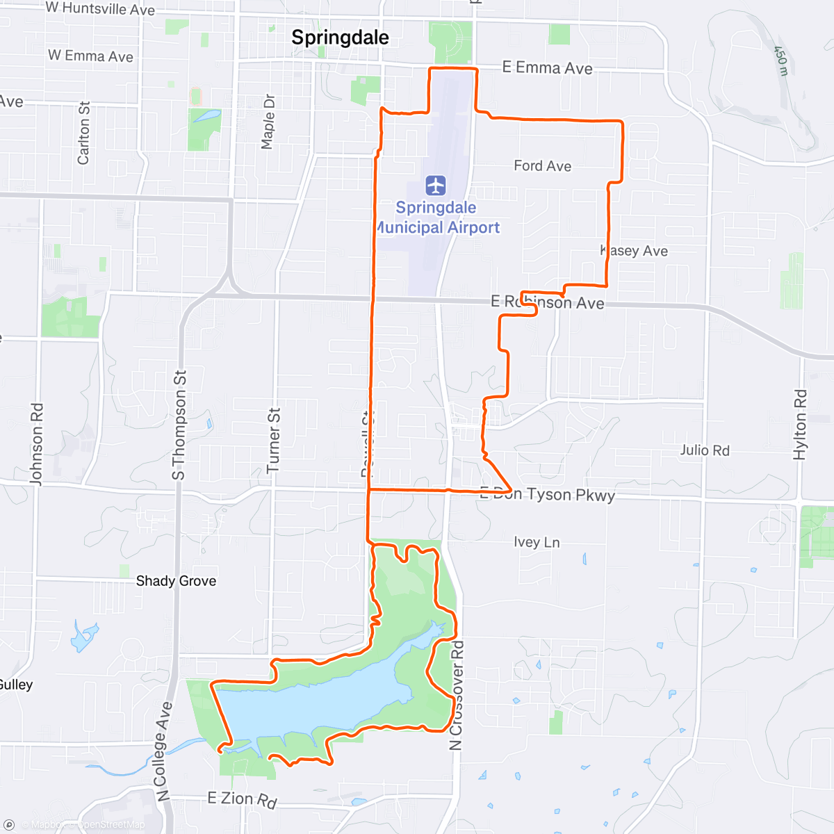 Map of the activity, Morning Run