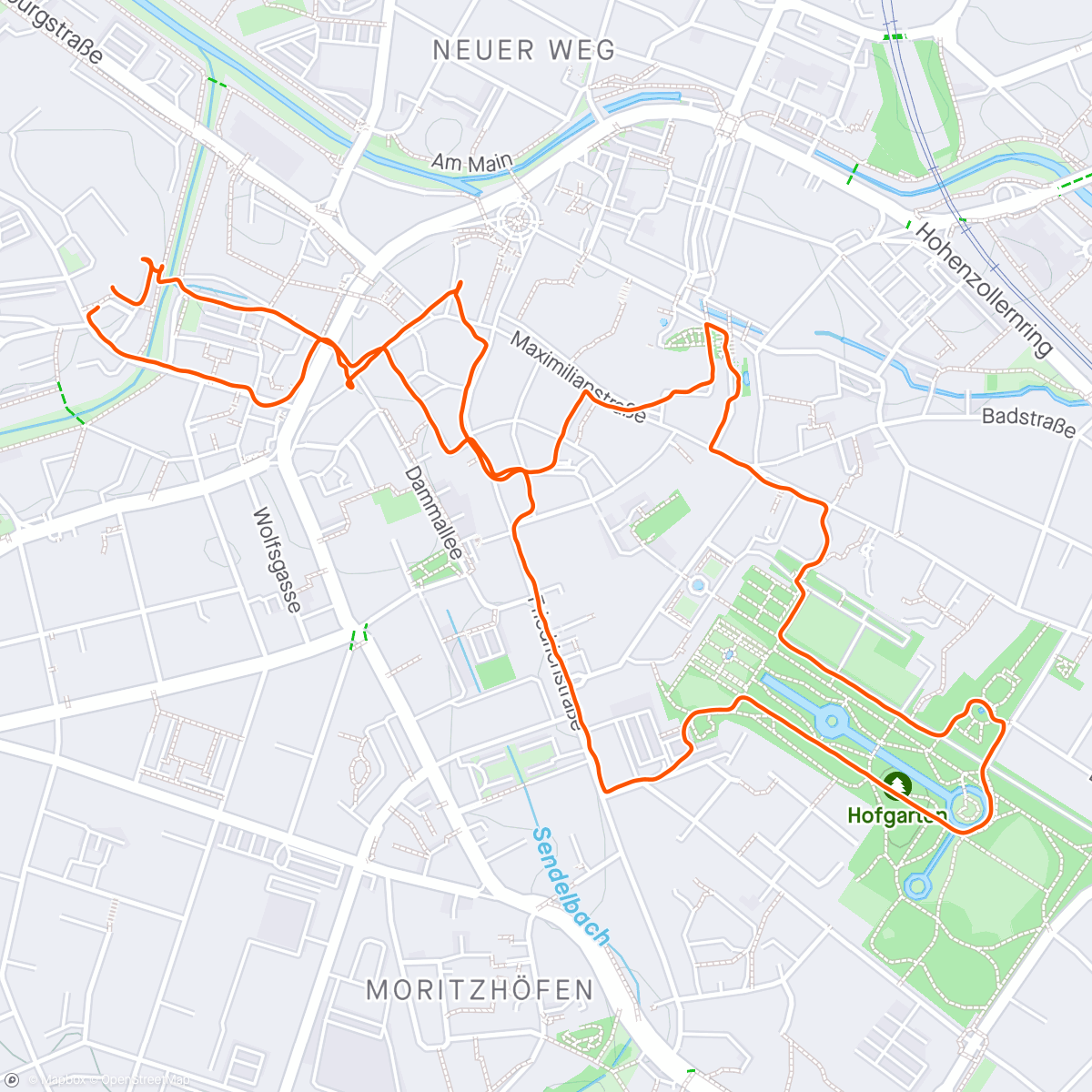 Map of the activity, Evening Walk - Bayreuth