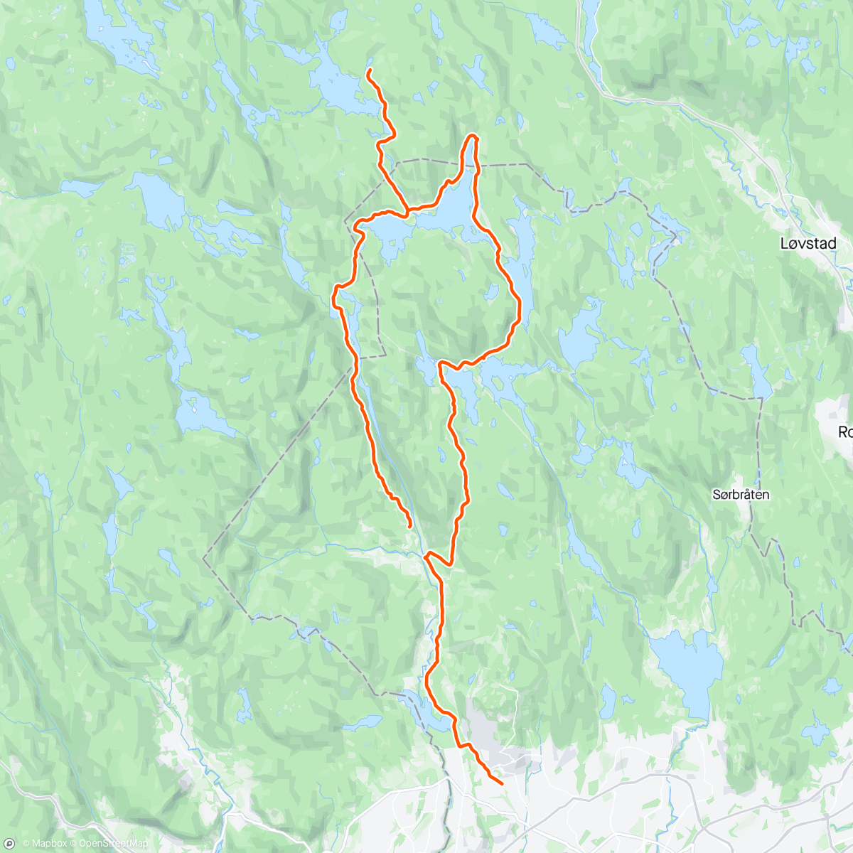 Map of the activity, 7 milish - Stoppet av snøen på vei til Gjeringen 😀