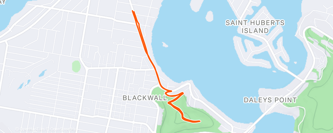 Map of the activity, Afternoon Run