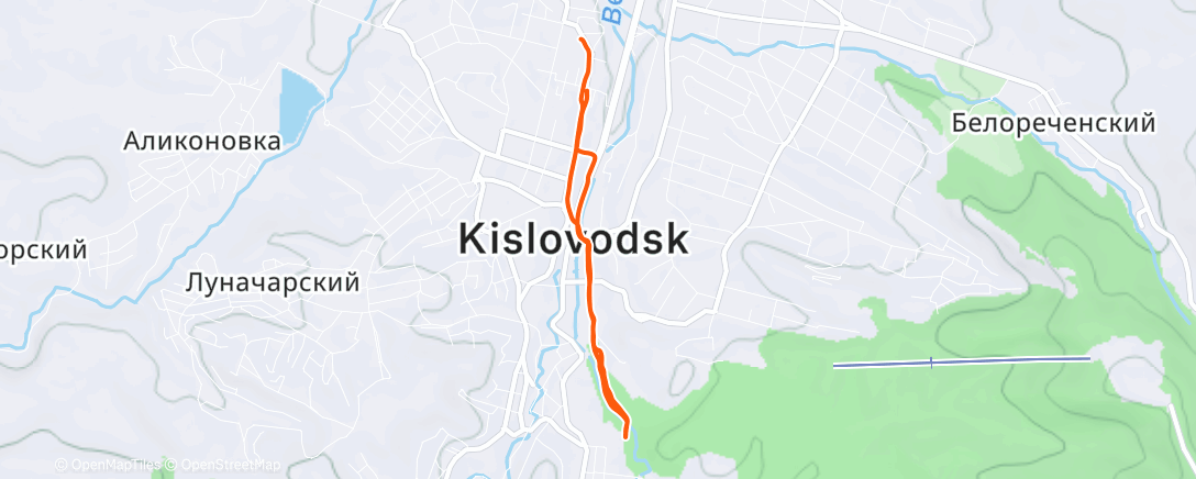 Map of the activity, Утренний забег