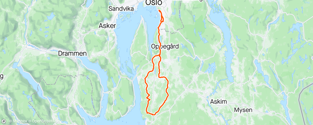 アクティビティ「Til Hølen med Nico - nydelige sykkelveier 🤩」の地図