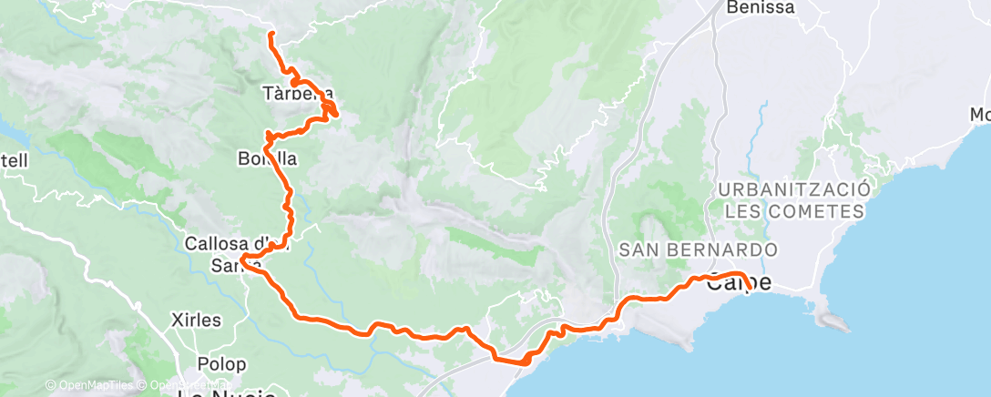 Map of the activity, Sortie vélo le matin