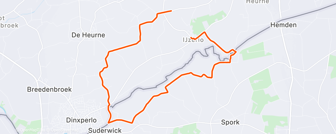 Map of the activity, Afternoon Run