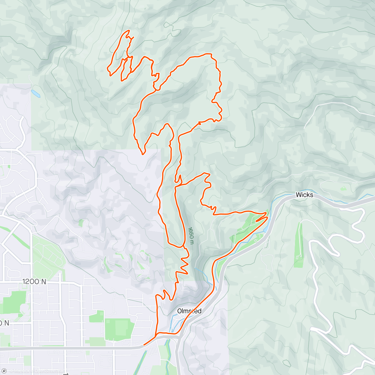 Map of the activity, home trails be tasty.