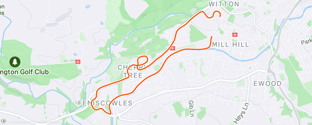 Map of the activity, Afternoon Run