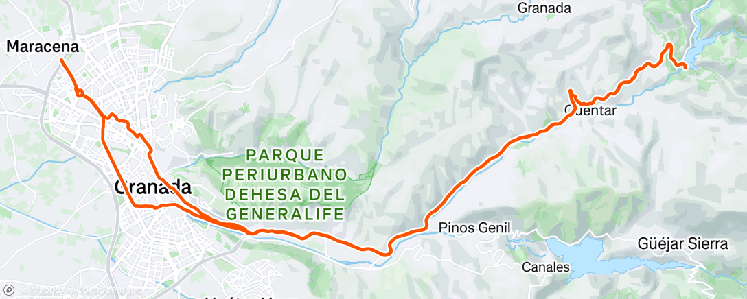 Map of the activity, Quéntar de agosto