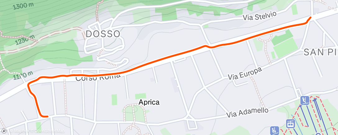 Map of the activity, Jog&walk around Aprica