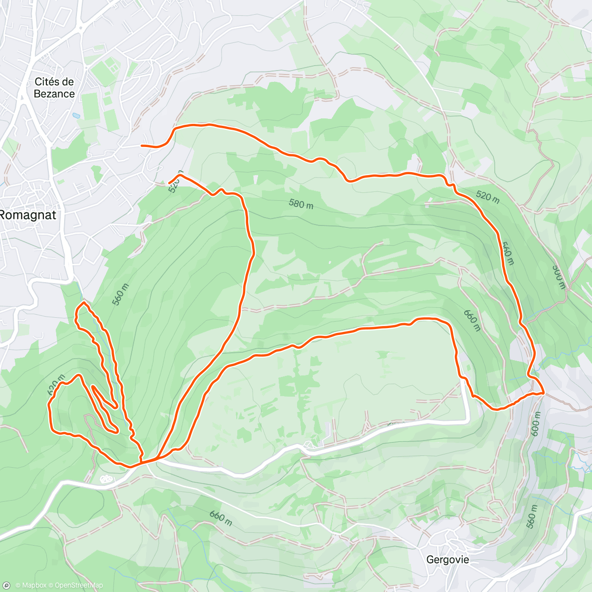 Map of the activity, Duo trail SP ROMAGNAT 🚒🏃