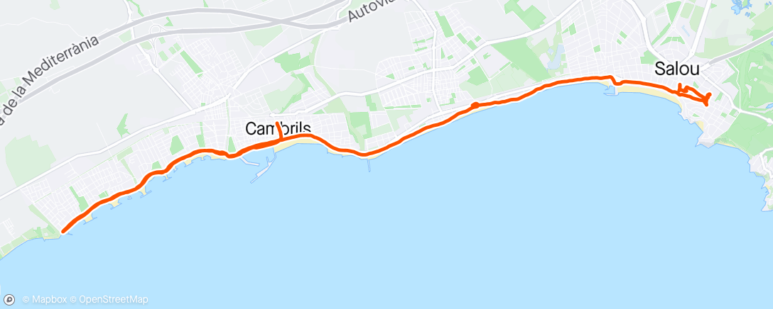 Map of the activity, Cambrils Salou sightseeing