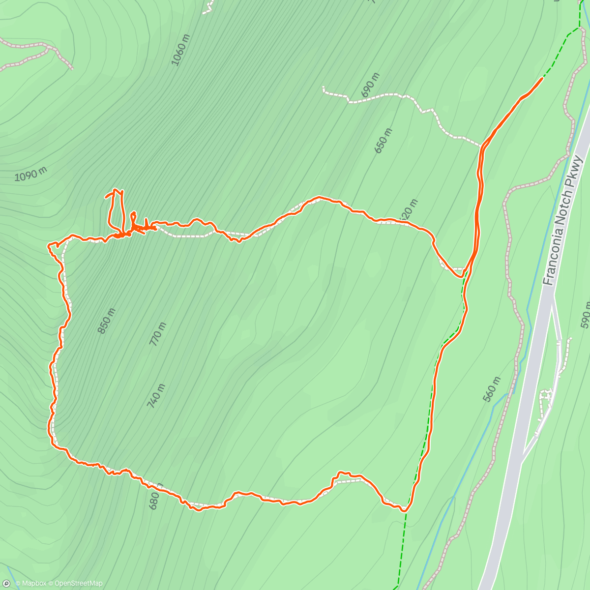 Map of the activity, Luca’s first time up Cannon!