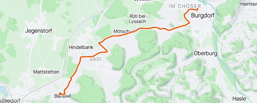 Map of the activity, E-Bike-Fahrt am Morgen