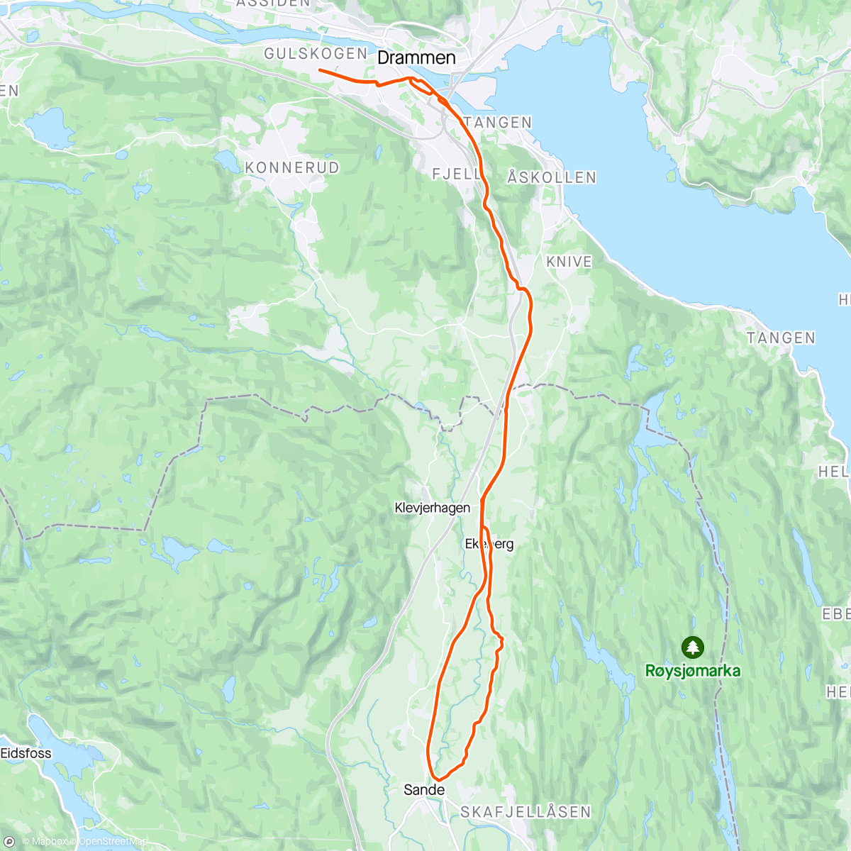 Map of the activity, Drammen Dawn patrol 🥳