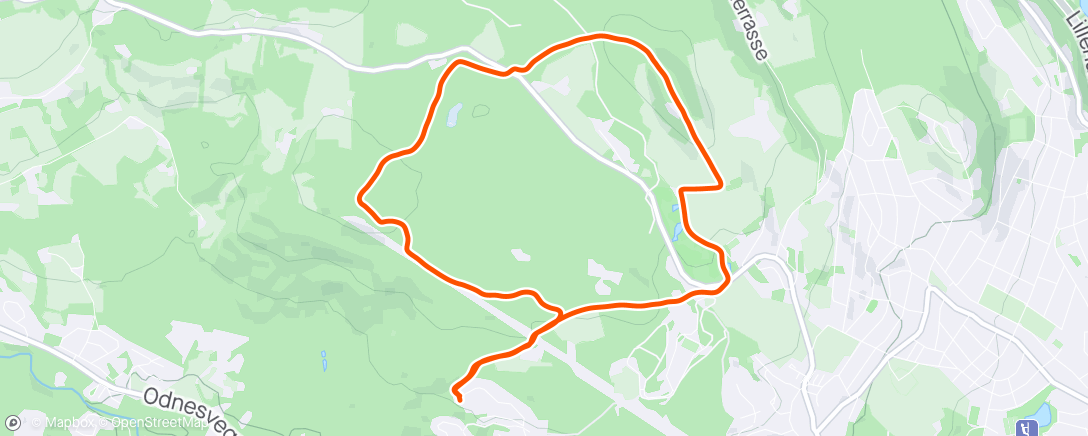 Map of the activity, Småjogg med staver
