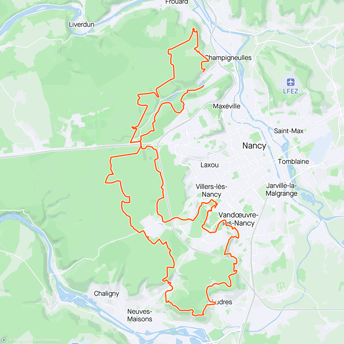 Mapa de la actividad, UTTN Chardon - 64 km