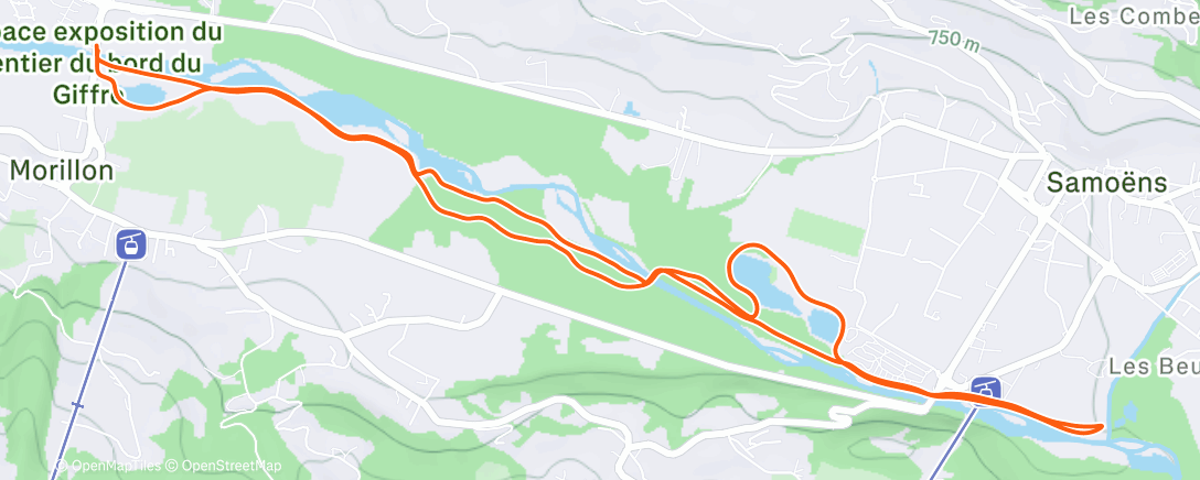 Map of the activity, Easy valley trails w/strides