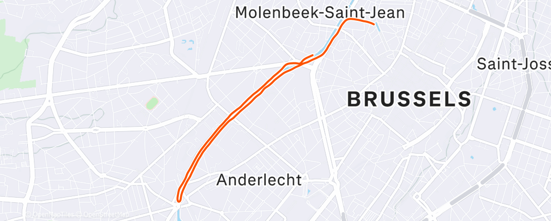 Map of the activity, Start 2 Run - 10 miles 1h40 Session 1