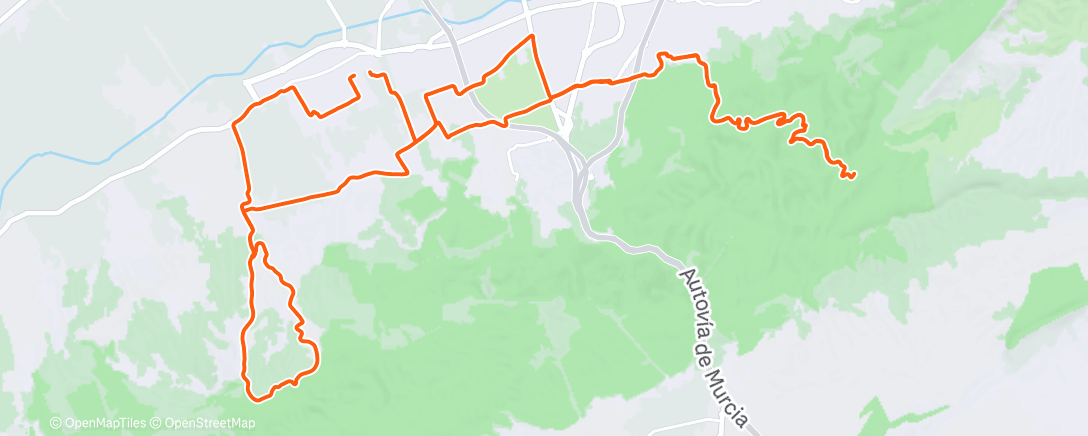 Map of the activity, Bicicleta de gravilla a la hora del almuerzo