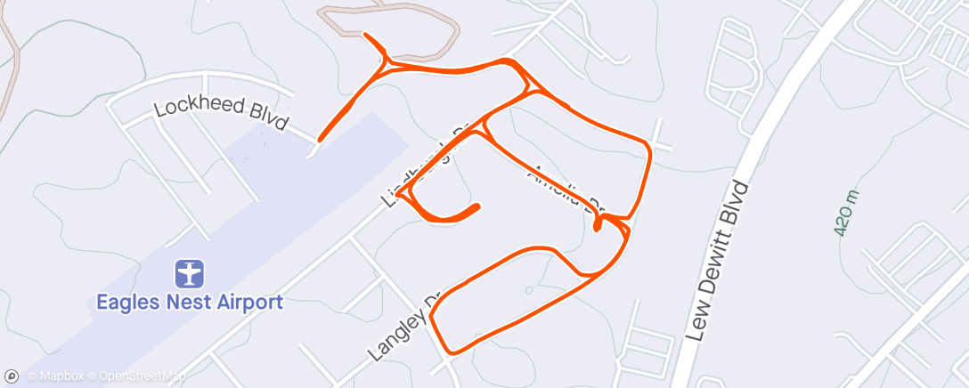 Map of the activity, Monday 5k