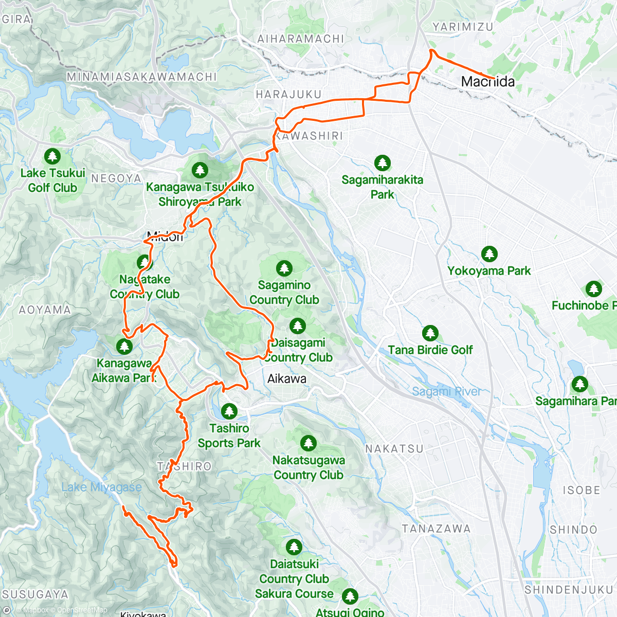 Map of the activity, A ride