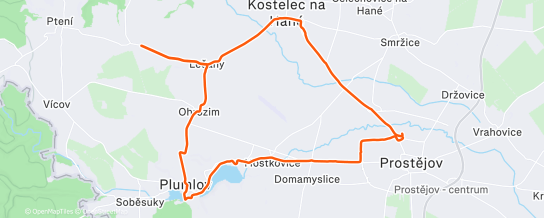 Map of the activity, Afternoon Ride