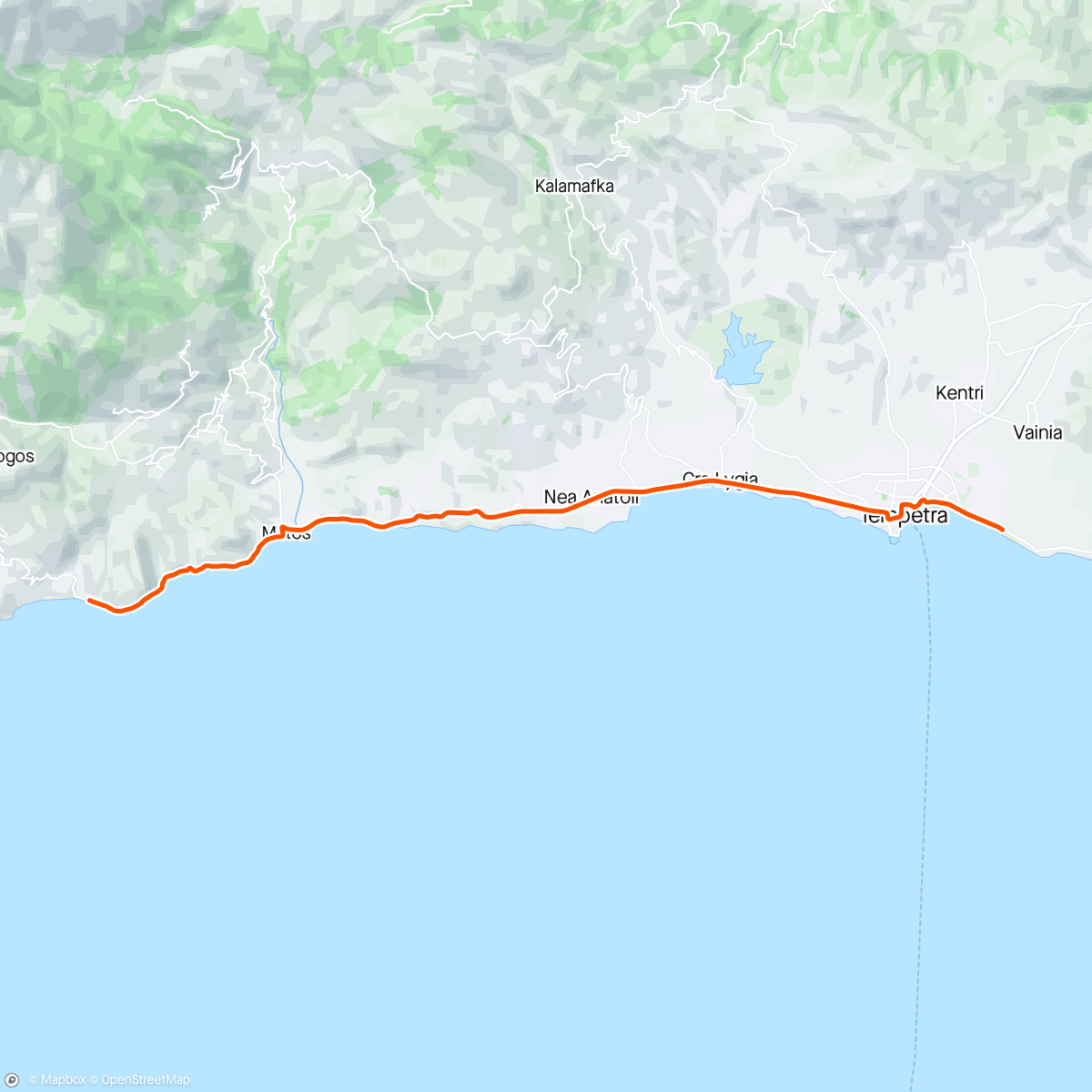 Carte de l'activité ROUVY - Tertsa Beach to Lerapetra | Crete