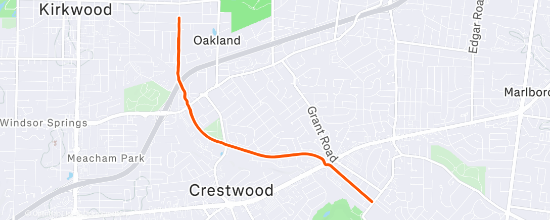 Map of the activity, Morning Run