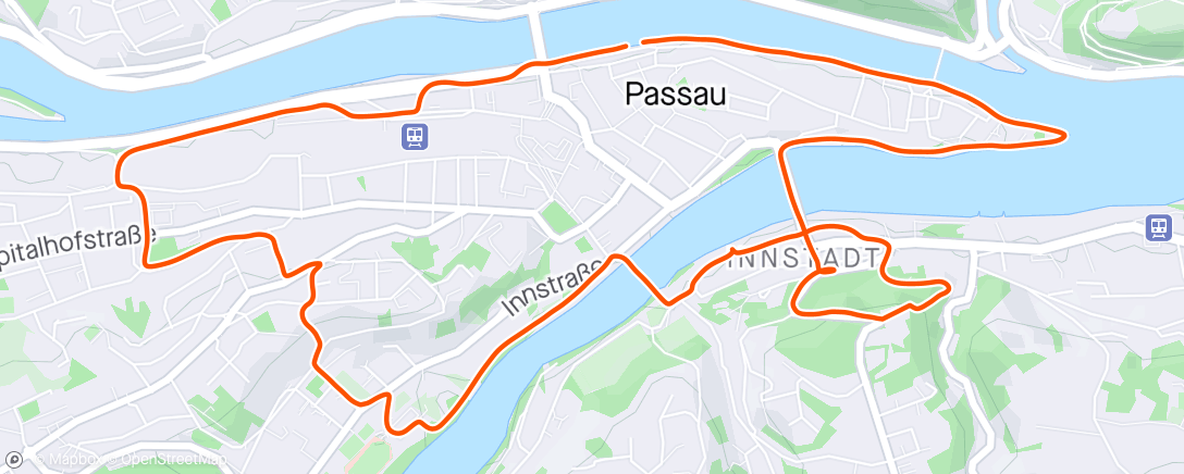 Map of the activity, Passau touring