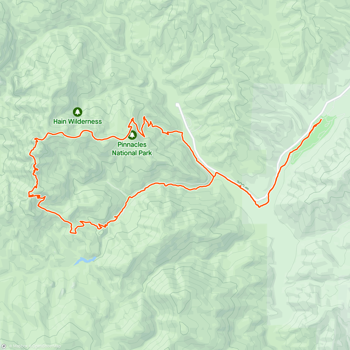 Map of the activity, pinnacles
