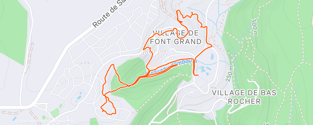 Map of the activity, Course à pied dans l'après-midi