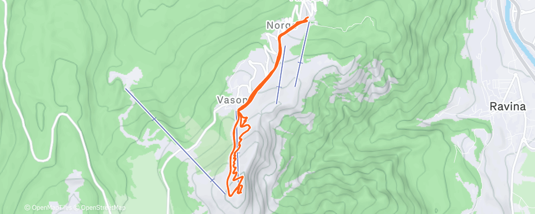 Карта физической активности (Sessione di sci fuoripista mattutina)