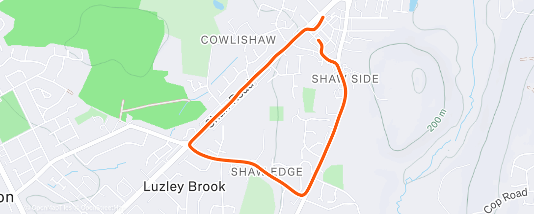 Map of the activity, Evening Walk