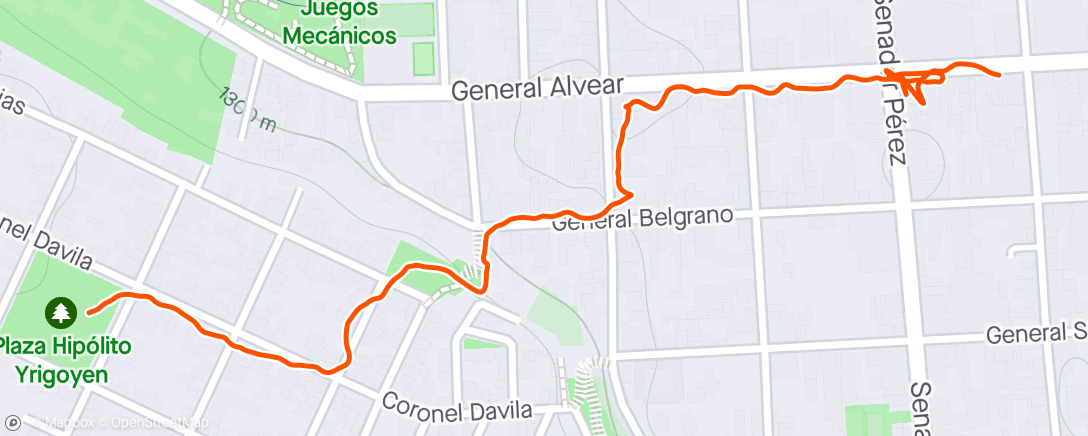 Map of the activity, Caminata por la tarde