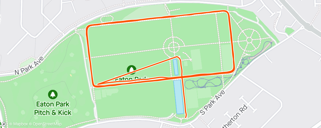 Map of the activity, Eaton park run