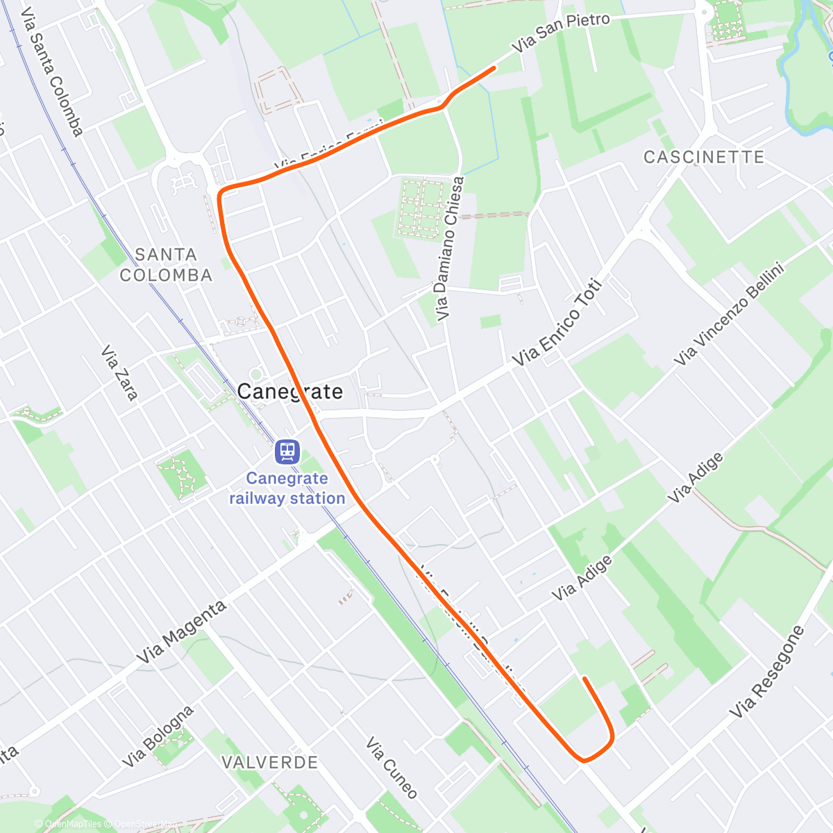 Map of the activity, Morning Run