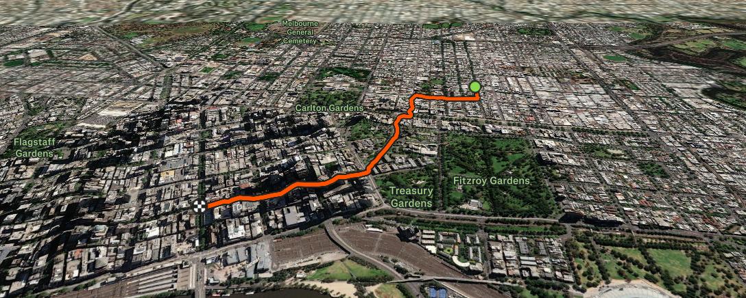 Map of the activity, stupid little walk