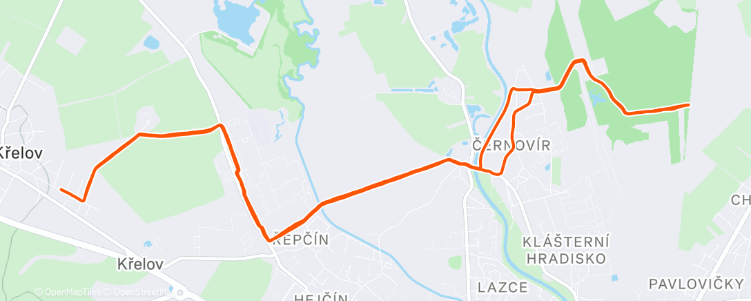 Map of the activity, Lunch Run