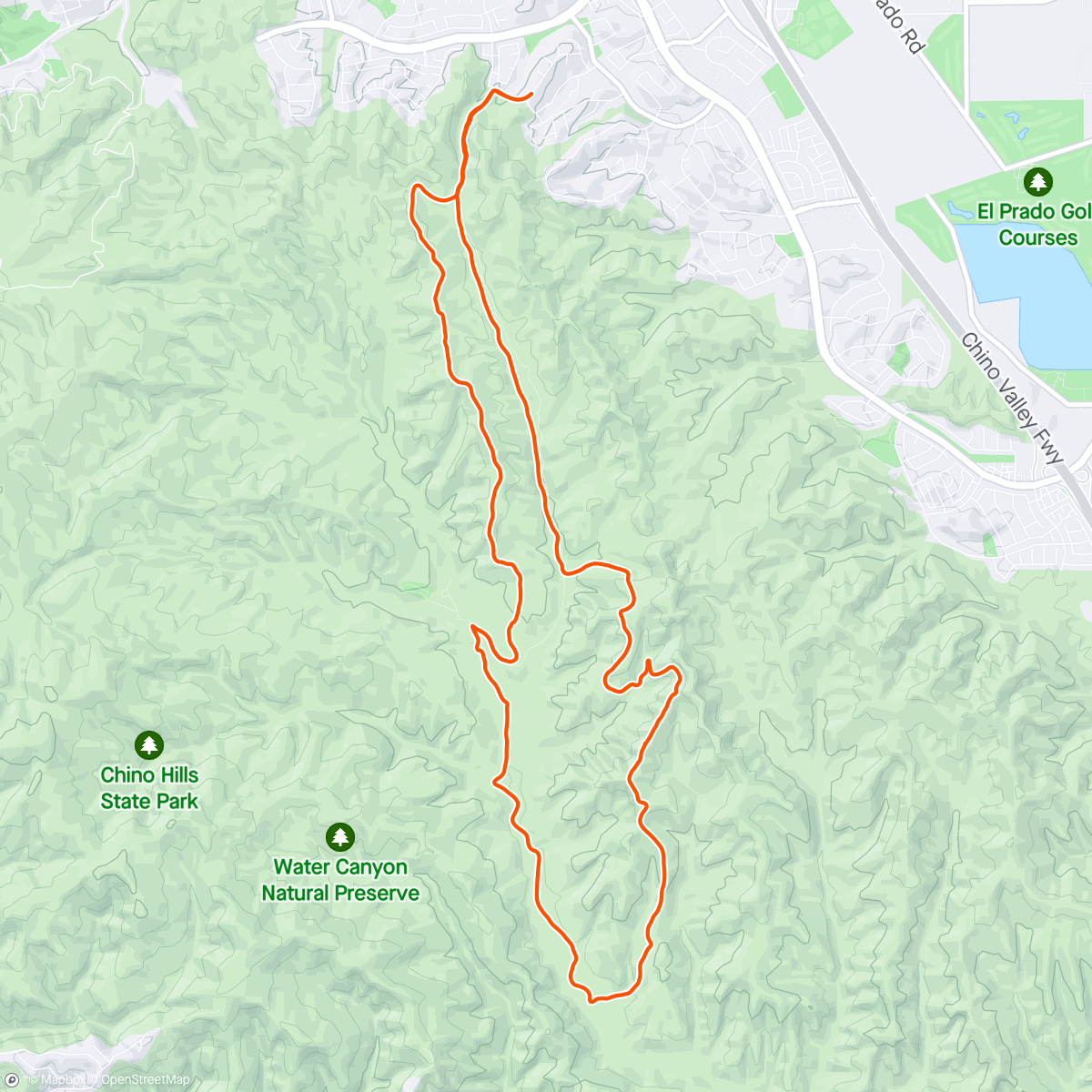 Map of the activity, Chino Hills State Park