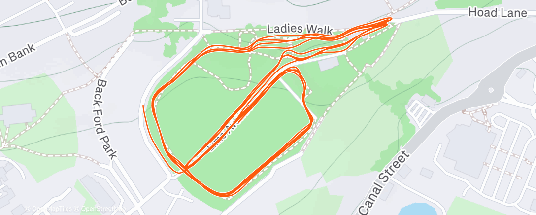 Map of the activity, Parkrun