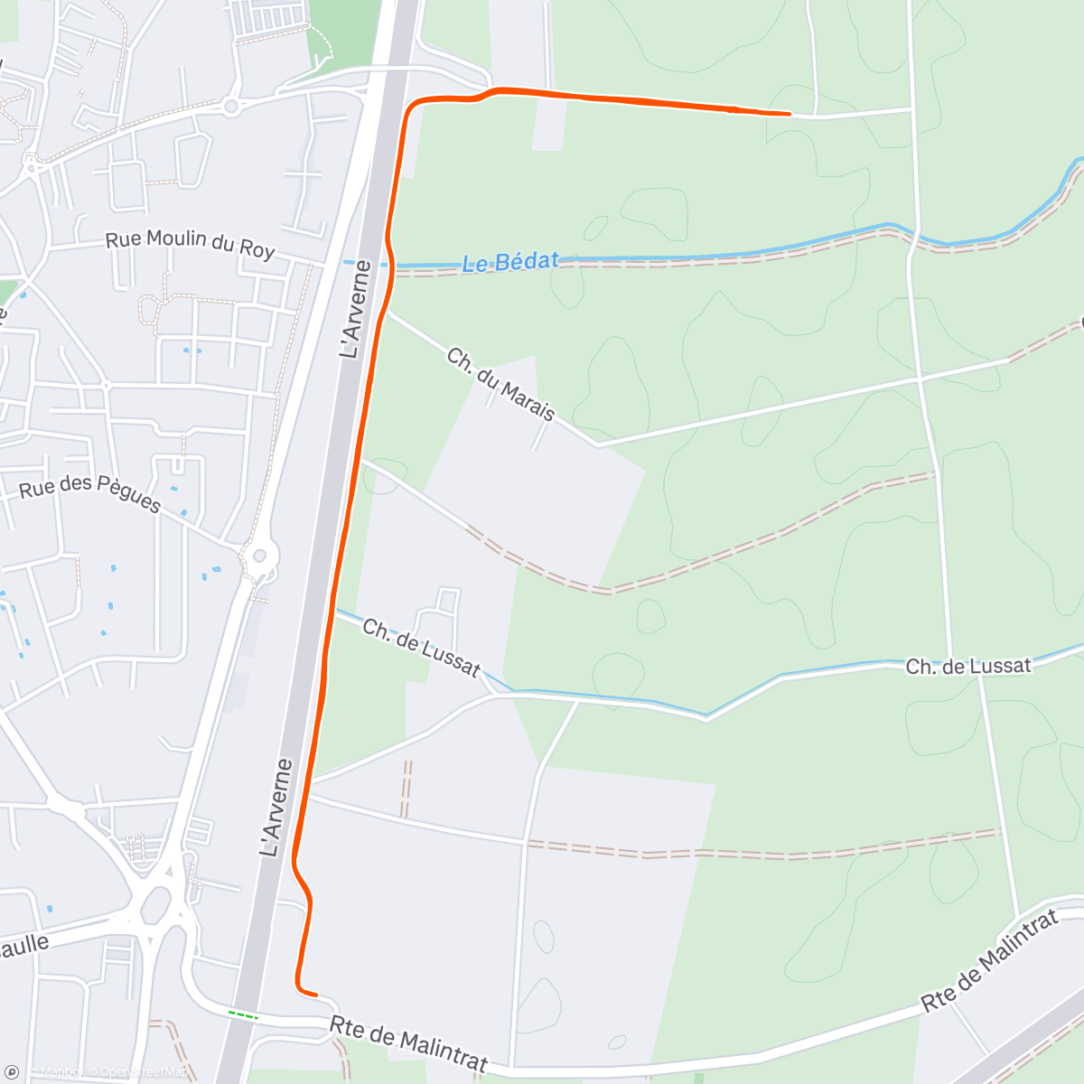 Map of the activity, Morning Run