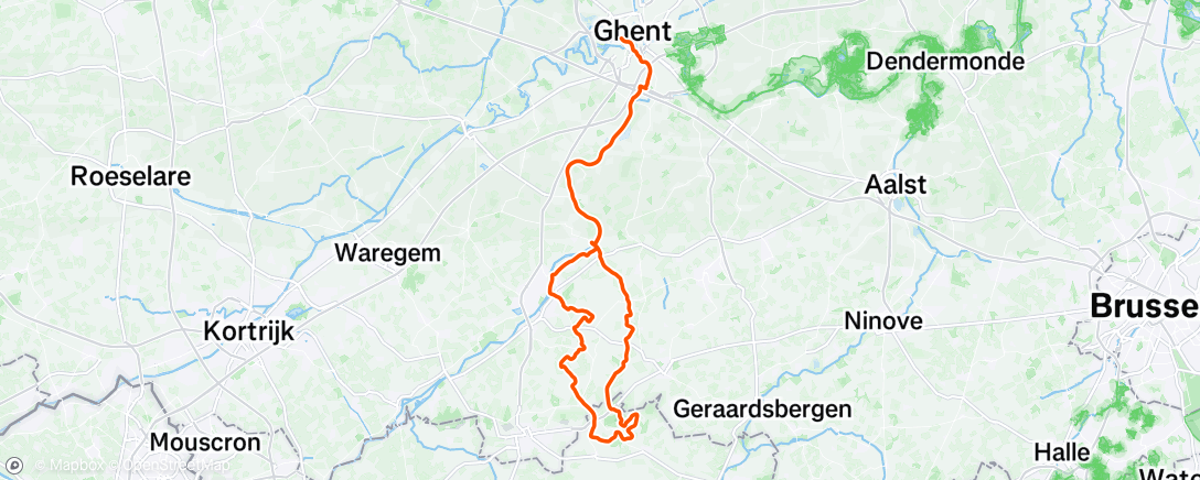 Map of the activity, Lunch Ride