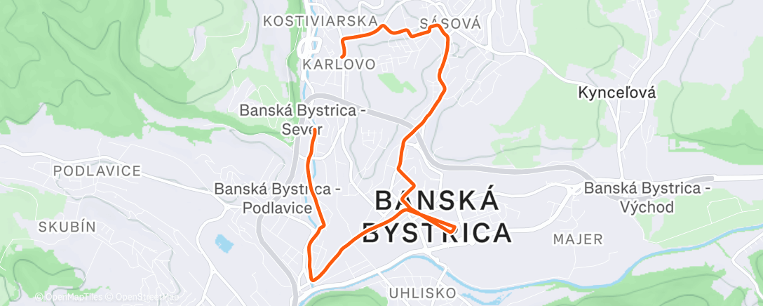 Map of the activity, Lunch Ride