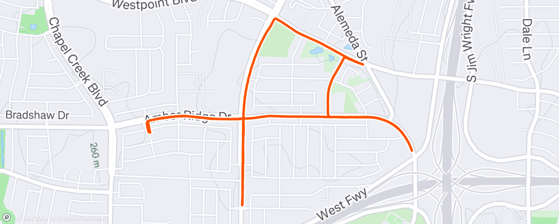 Map of the activity, Afternoon Run