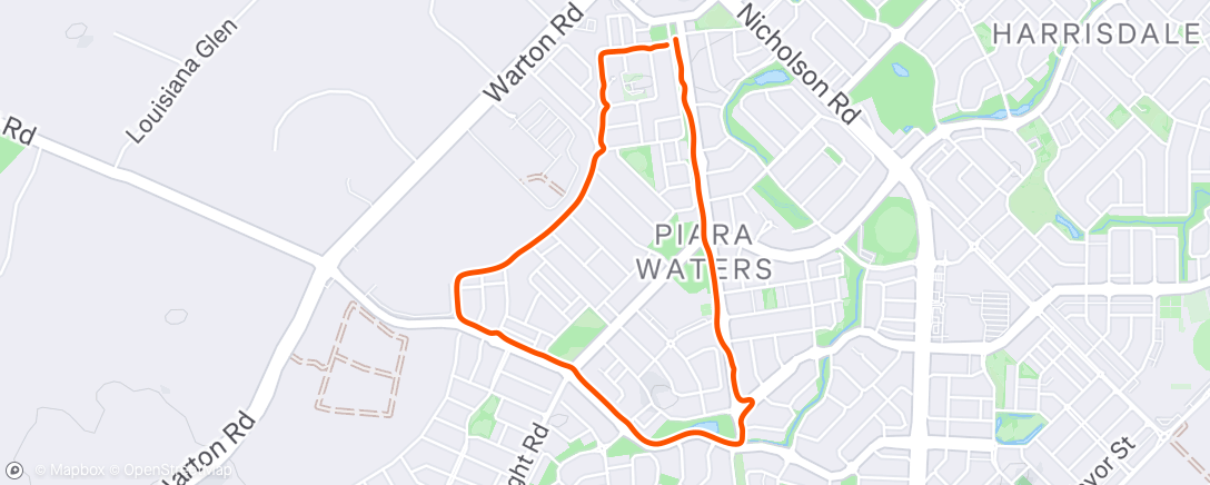 Map of the activity, Afternoon Run