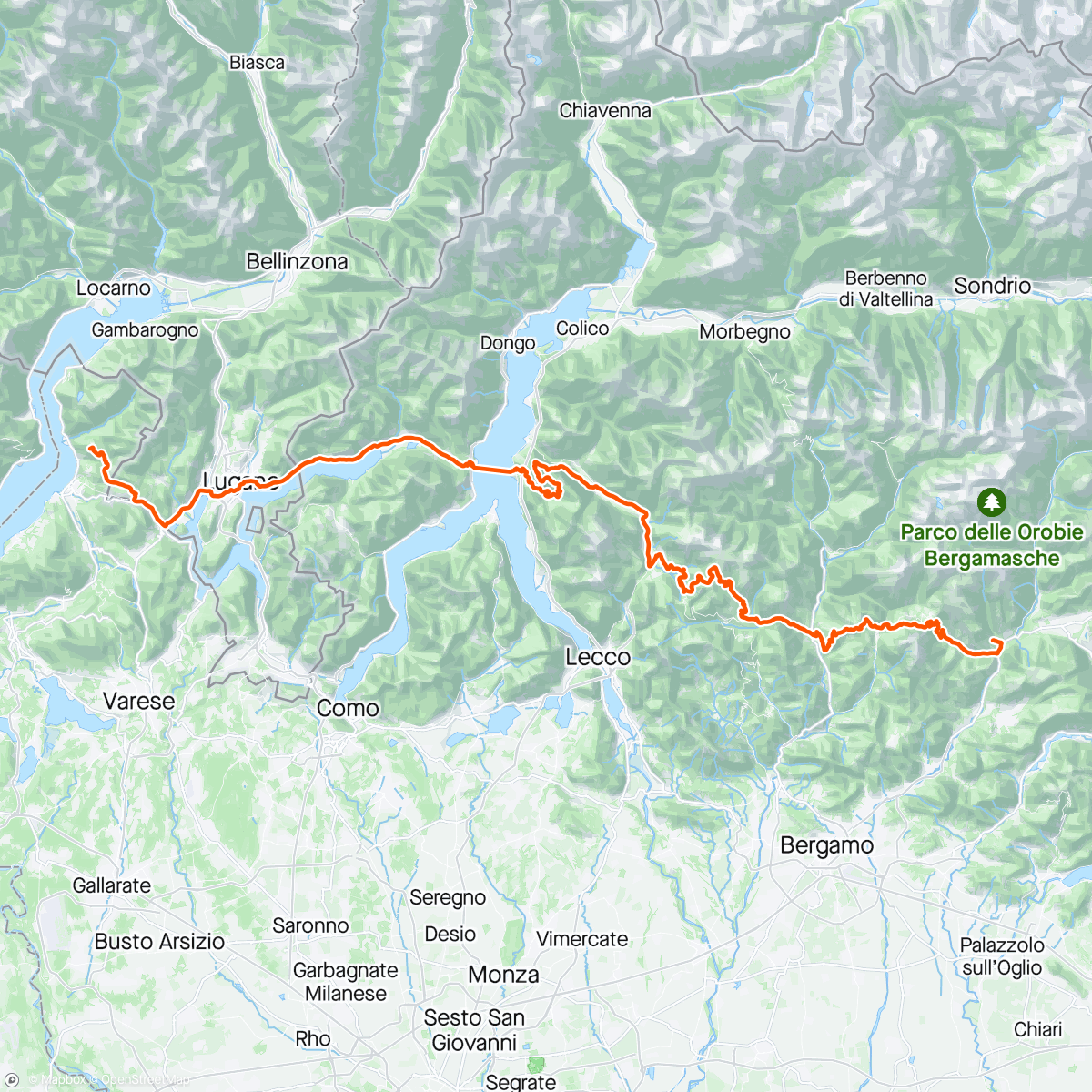 Map of the activity, Giro d‘estate tappa 1 - Agra - Premolo Grem Bike Hostel